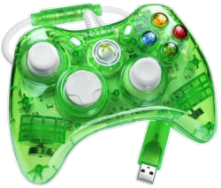 A partially transparent Xbox controller.