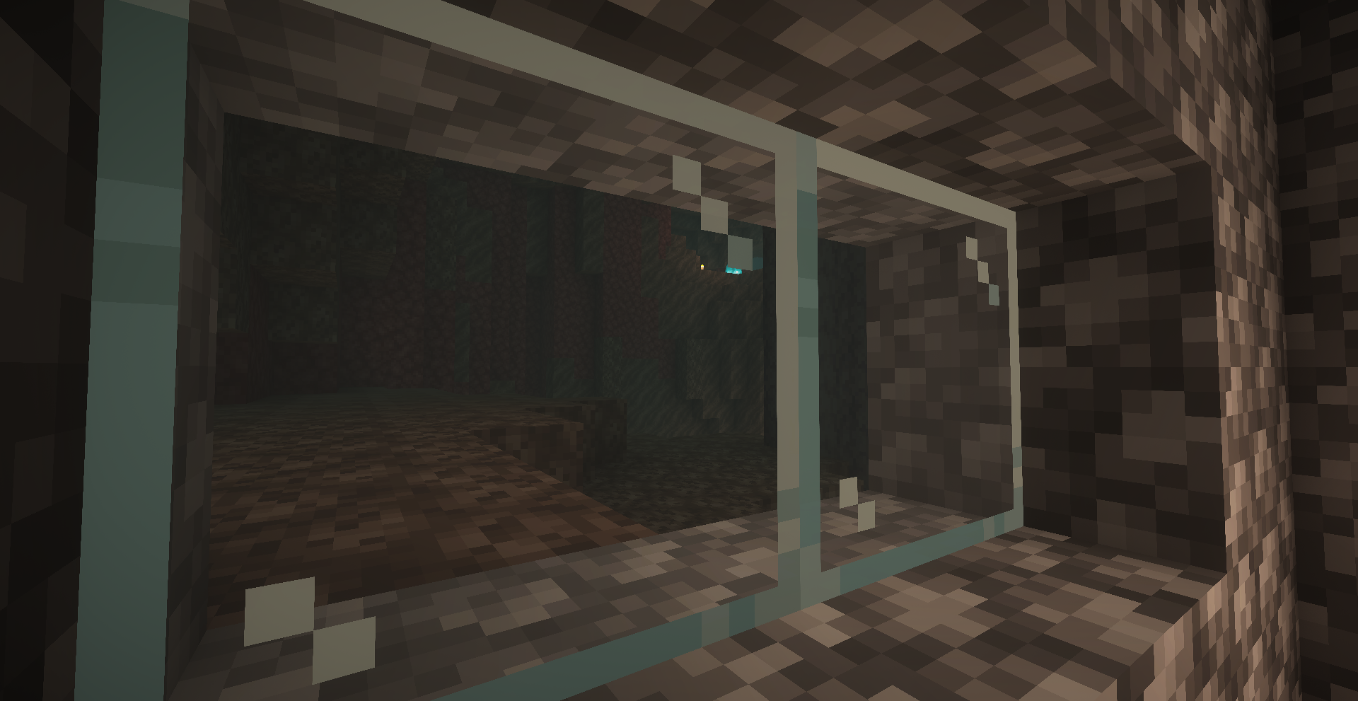 A view from the window in the Nether structure. Not
much but sand and fire.